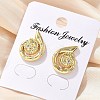 Brass Micro Pave Clear Cubic Zirconia Stud Earrings EJEW-P303-03G-3