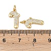 Christmas Brass Micro Pave Cubic Zirconia Charms KK-L255-18G-01-3