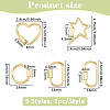 5Pcs 5 Styles Brass Screw Carabiner Lock Charms ZIRC-DC0001-36-2