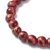 2Pcs Round Baking Paint Drawbench Style Glass Beaded Stretch Bracelet Sets BJEW-JB12652-4