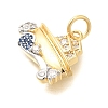 Brass Micro Pave Cubic Zirconia Pandents KK-U040-05G-02-2