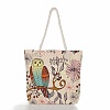 Rectangle Printed Canvas Embroidery Shoulder Bags PW-WGAC9B9-02-1