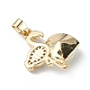 Real 18K Gold Plated Rack Plating Brass Micro Pave Clear Cubic Zirconia Pendants KK-C015-33G-07-3