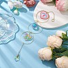 Heart Acrylic & Brass Ring Hanging Ornaments HJEW-JM02023-2