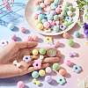 75Pcs 5 Styles Flocking Acrylic Beads OACR-TA0005-01-7