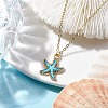 Alloy Enamel Starfish Pendants Necklaces NJEW-JN04770-2