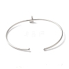 Rack Plating Brass Micro Pave Clear Cubic Zirconia Letter Open Cuff Bangles BJEW-A018-01P-L-3