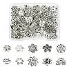 100Pcs 10 Styles Tibetan Style Alloy Bead Caps FIND-CJ0005-67-1