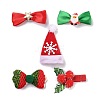 Christmas Theme Cloth Felt Fabric Alligator Hair Clip OHAR-R100-01D-3