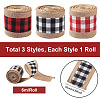 Cheriswelry 3Roll 3 Style Polyester & Hemp Ribbon OCOR-CW0001-02-11