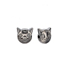 Tibetan Style Alloy Kitten Beads TIBEP-GC178-B-RS-1