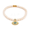 Brass Enamel Charm Bracelets BJEW-JB05381-M-2