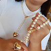 Imitation Pearl Beaded Lariat Necklaces WG9824F-01-3