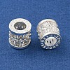 Rack Plating Brass Micro Pave Clear Cubic Zirconia Beads KK-L215-308S-2