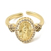 Brass Micro Pave Clear Cubic Zirconia Cuff Open Rings RJEW-Z136-02G-4