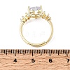 Brass Micro Pave Cubic Zirconia Cuff Open Rings CU-CBA5C10-08G-5