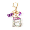 Alloy Resin Heart Keychains KEYC-TADJ0002-01G-B-1