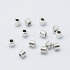 Rhodium Plated 925 Sterling Silver Crimp Beads STER-L063-04P-1