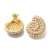 Rack Plating Shell Shape Brass Stud Earrings EJEW-H016-06G-2