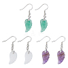 3 Pairs 3 Styles Natural Mixed Gemstone Wings Dangle Earrings with Brass Pins for Women EJEW-FI0003-19-8