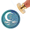 Brass Wax Seal Stamp with Handle AJEW-WH0184-0134-1