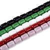 Opaque Solid Color Glass Beads Strands GLAA-N058-4x6mm-B01-1