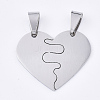 Non-Tarnish 201 Stainless Steel Split Pendants STAS-T048-09A-1