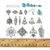 Tibetan Style Chandelier Components and Pendants with Synthetic Turquoise Beads Sets DIY-FS0005-75-5