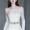 Brass Flower Bridal Belt with Glass Rhinestones for Wedding Dress AJEW-WH0455-005B-5