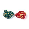 Baking Paint and Golden Metal Enlaced Glass Beads DGLA-T004-28M-2