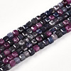 Natural Red Corundum/Ruby and Sapphire Beads Strands G-T141-70-4