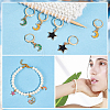 Alloy Enamel Star & Moon Pendant Locking Stitch Markers HJEW-AB00041-5