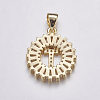 Long-Lasting Plated & Rack Plating Brass Micro Pave Cubic Zirconia Letter Pendants ZIRC-A007-03T-G-2