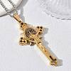 Religion 201 Stainless Steel Enamel Saint Benedict Crucifix Cross Pendant 304 Stainless Steel Box Chain Necklaces SA-CBA3211-03GP-2