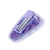 Plastic Alligator Hair Clips with Paillette & Platinum Plated Iron Base PHAR-L005-B01-2