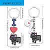 WEWAYSMILE 2 pcs Dog Keychain Car Keychain Pet Pendant Key-Ring Lovely Dog Key-ring Portable Metal Keychain Gift for Pet Lover Birthday Puppy Theme Party Supplies (Black Bulldog) JX793A-2