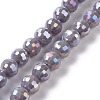 Electroplate Glass Beads Strands GLAA-E036-13-M-2