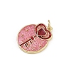 Valentine's Day Brass Red Enamel Pendants KK-D424-30B-G-2