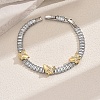 Brass Micro Pave Clear Cubic Zirconia Link Bracelets for Women MW2508-1-3