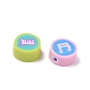 Printed Handmade Polymer Clay Beads CLAY-P005-11-2