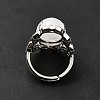 Natural Quartz Crystal Adjustable Rings RJEW-P043-04P-22-4