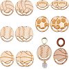 CHGCRAFT 20Pcs 5 Styles Hollow Wooden Pendants WOOD-CA0001-54-1