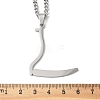 201 Stainless Steel Grim Reape Scythe Pendant Necklaces NJEW-H065-22P-3
