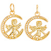 8Pcs Brass Micro Pave Cubic Zirconia Pendants KK-BBC0020-24-1