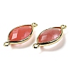 Cherry Quartz Glass Faceted Connector Charms G-K347-03G-06-2