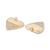 Rack Plating Brass Micro Pave Clear Cubic Zirconia Pendants ZIRC-C040-18G-3