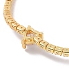 Clear Cubic Zirconia Heart Pendant Necklace with Tennis Chains NJEW-E042-02G-3