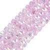 Electroplate Transparent Crackle Glass Beads Strands EGLA-Q135-01A-B05-1