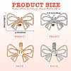 4Pcs 2 Colors Bowknot Alloy Rhinestone Shoe Decorations FIND-CP0002-23-2