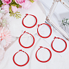 3 Pairs Spray Painted Alloy Hoop Earrings EJEW-SP0001-21C-4